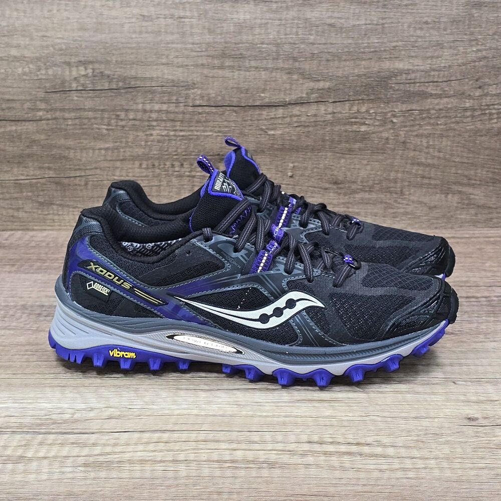 Saucony Xodus 5.0 GTX Women's Sz 9.5 Black Purple Trail Running Shoes (S10251-1)